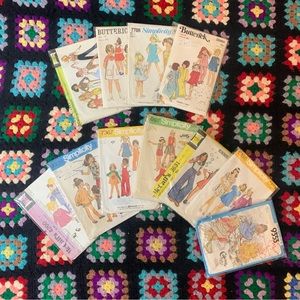 Lot of 11: 1960s-1970s children’s sewing patterns